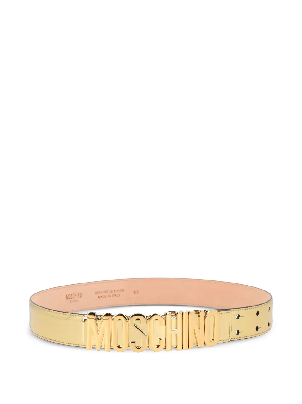 Moschino logo-buckle belt - Oro
