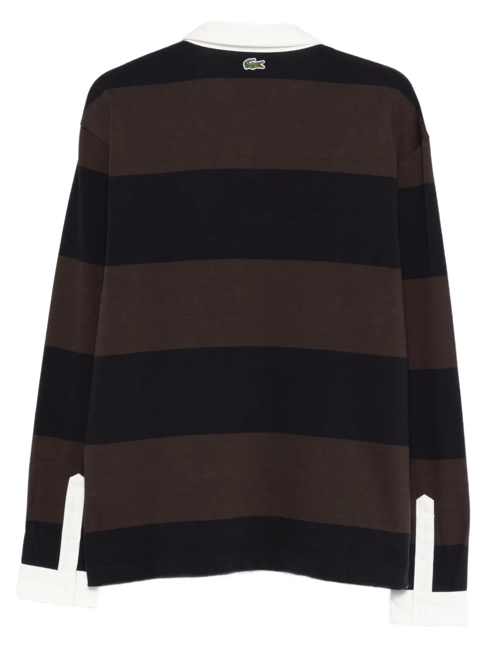 Lacoste striped logo-patch polo shirt - Blauw