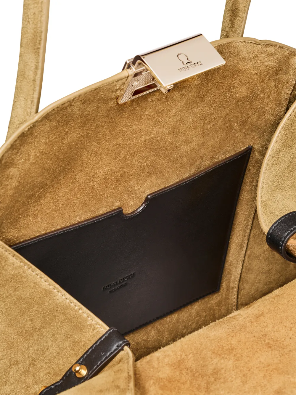 Nina Ricci Le Bal grote suède schoudertas Beige