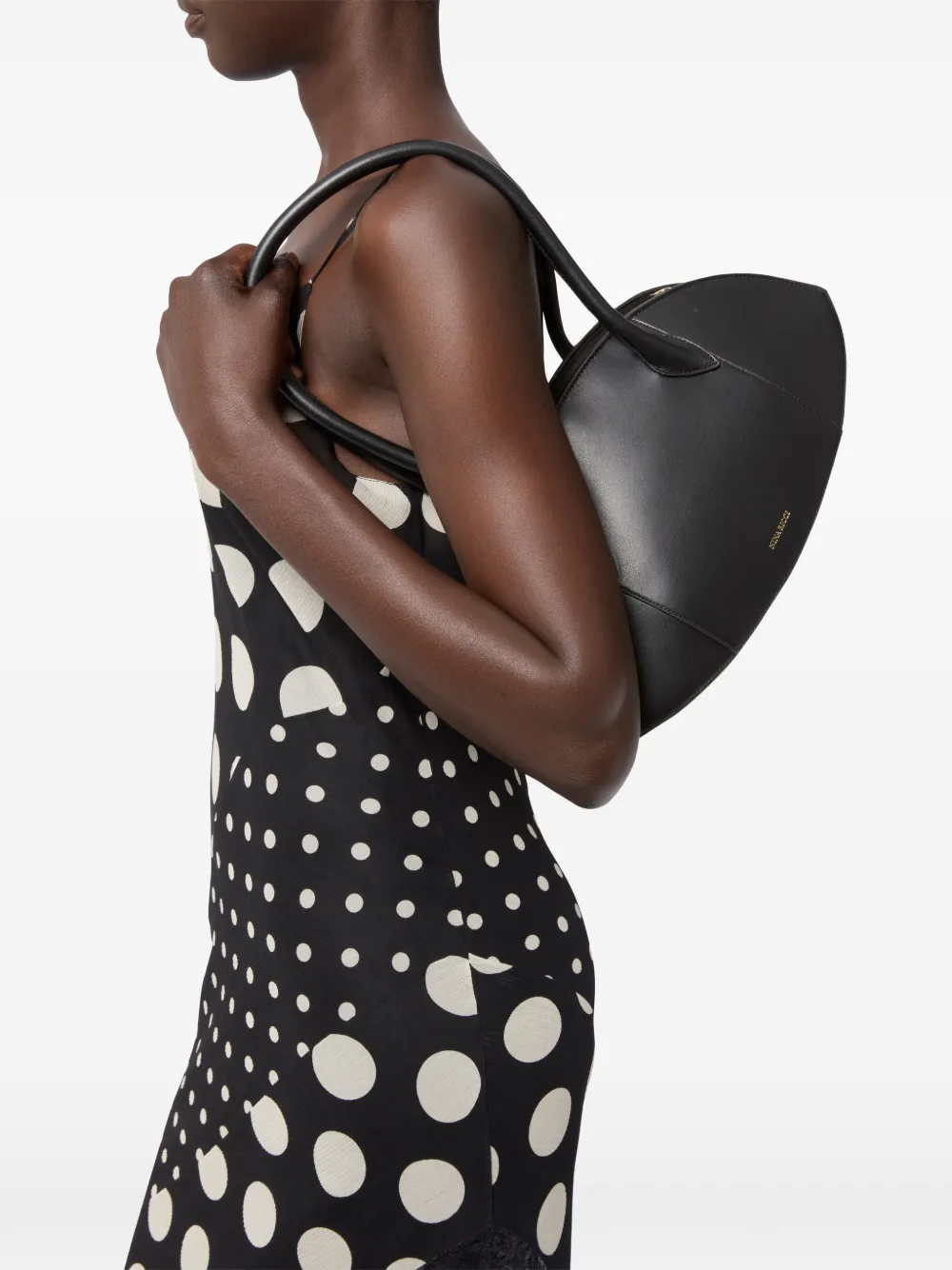 Nina Ricci Le Bal medium leren schoudertas met rits - Zwart