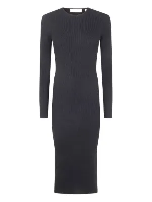 knee length dresses for ladies Casual Chic Icon Long Sleeve Knit Midi Dress main image 0