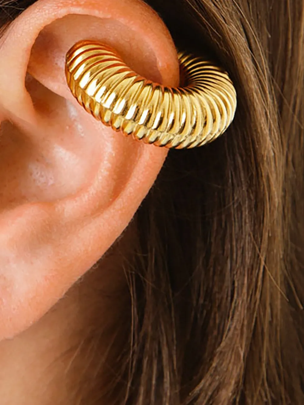 Ostras Collection Croissant oorcuff - Goud