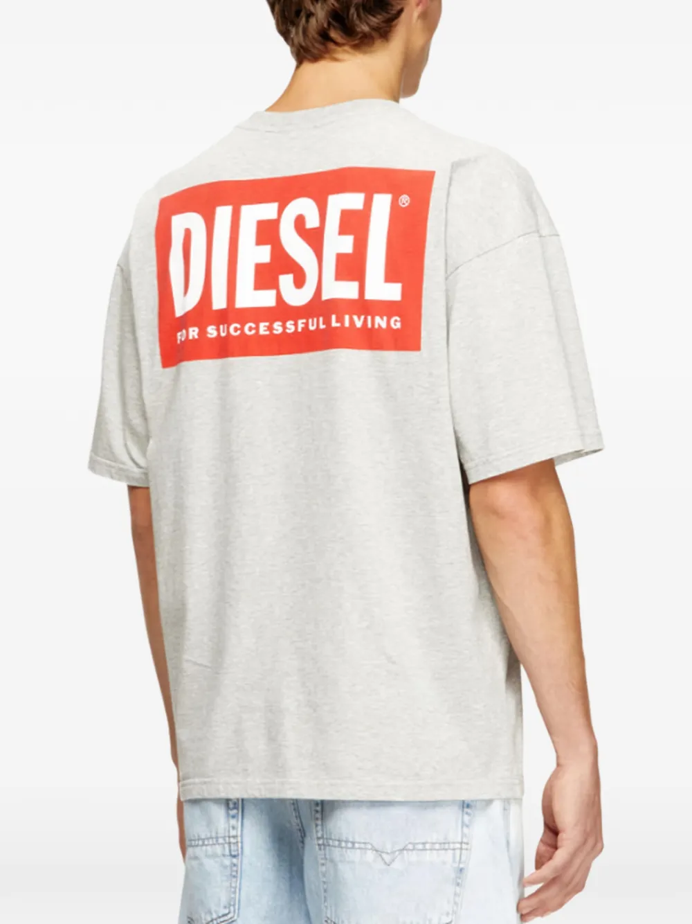 Diesel Katoenen T-shirt met Biscotto-print Grijs