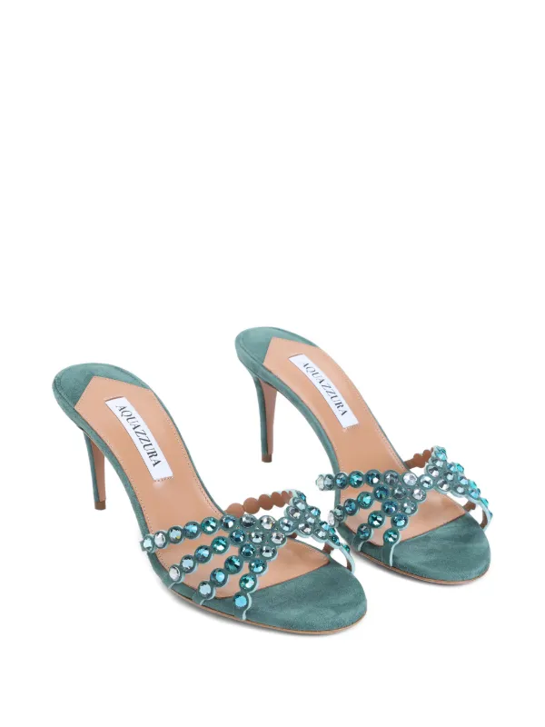 Aquazzura 75mm Tequila Mules | Blue | FARFETCH