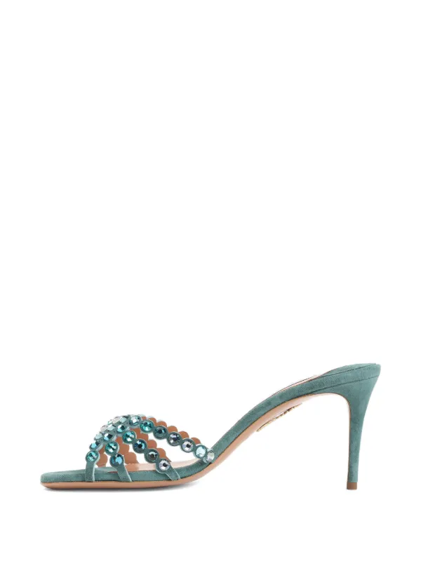 Aquazzura 75mm Tequila Mules | Blue | FARFETCH