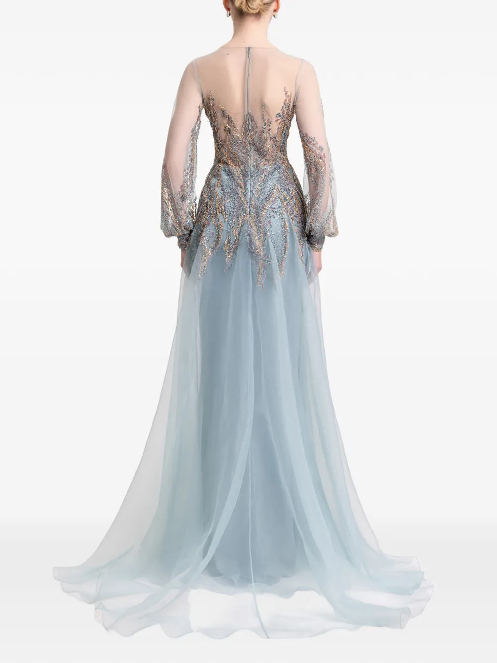 Gemy Maalouf Maxi-jurk met kralen Blauw