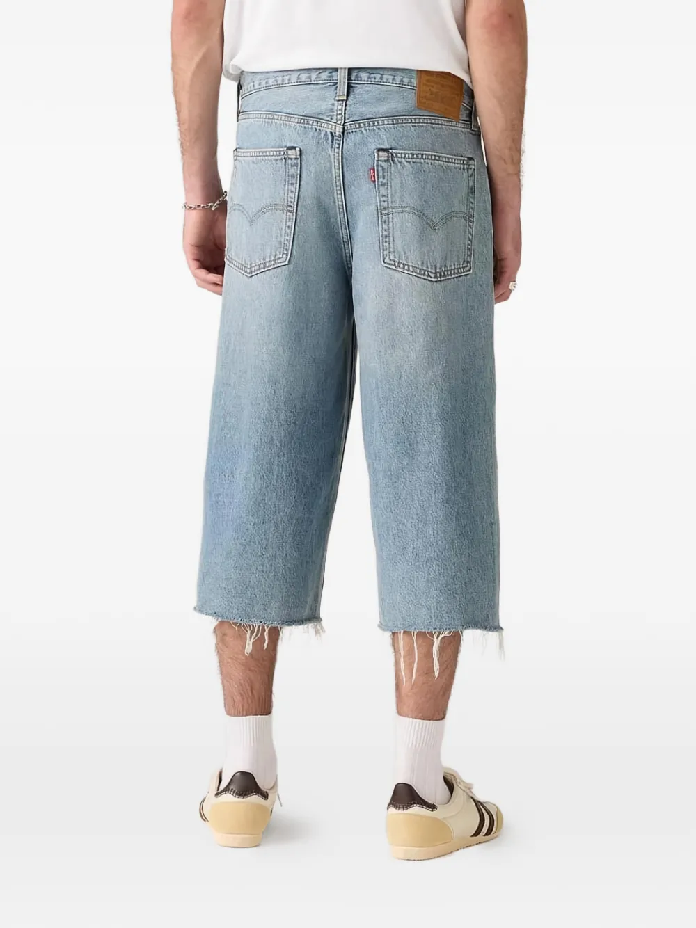 Levi's 478™ Baggy Capri shorts met franje Blauw