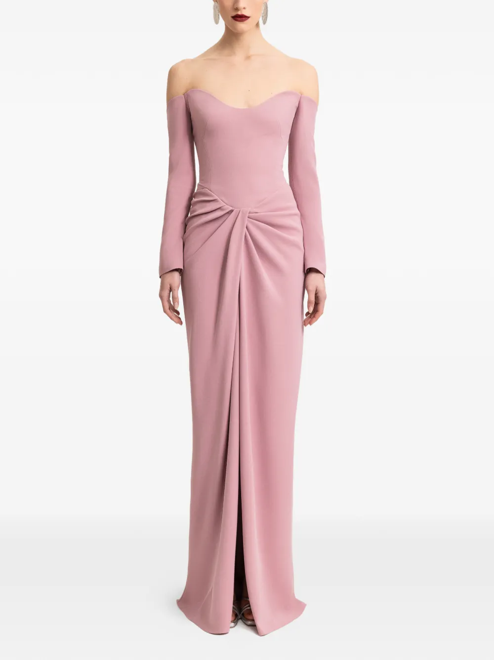 Gemy Maalouf Off-shoulder maxi-jurk Roze