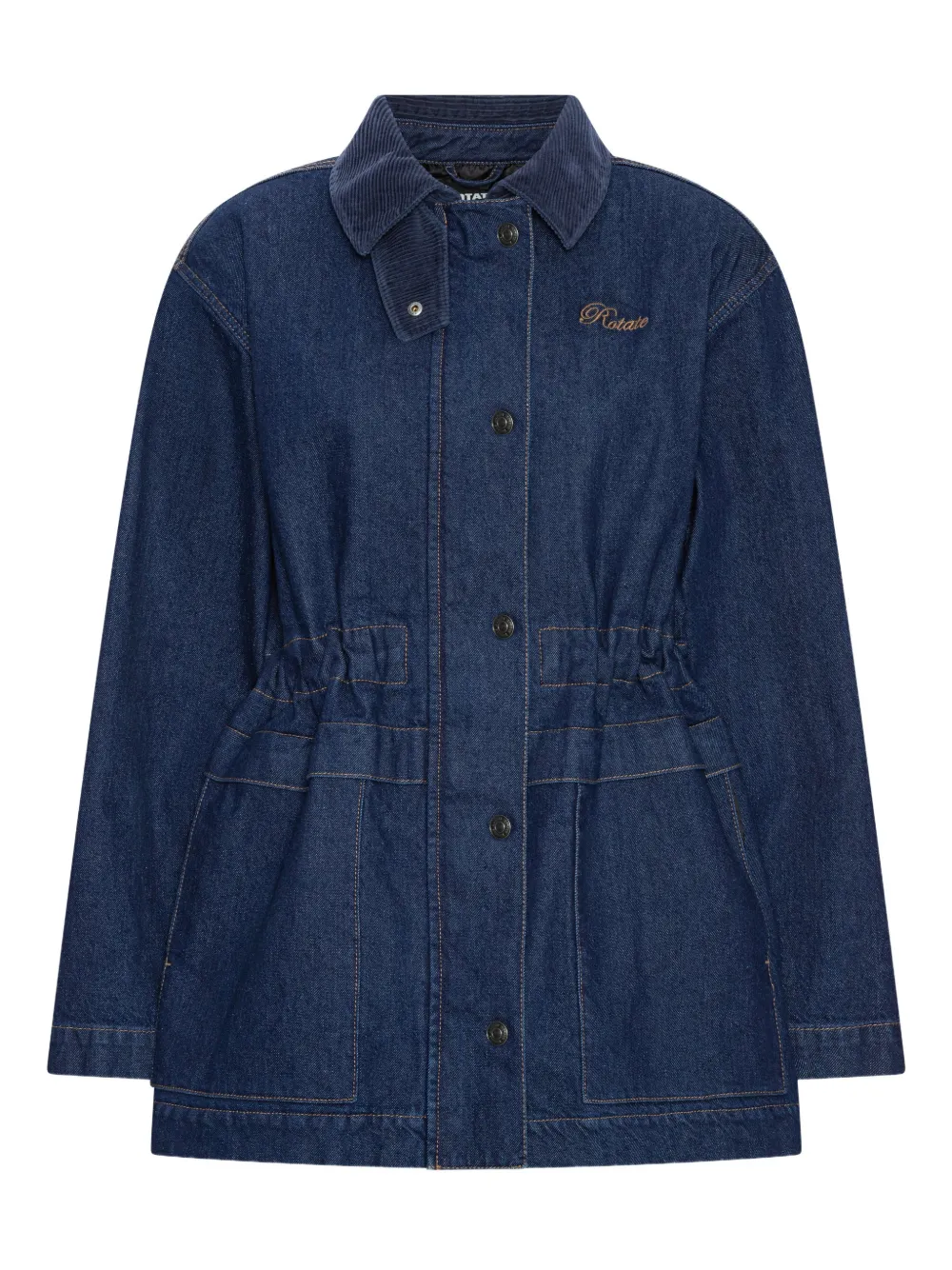 ROTATE BIRGER CHRISTENSEN corduroy-collar woven jacket - Blu