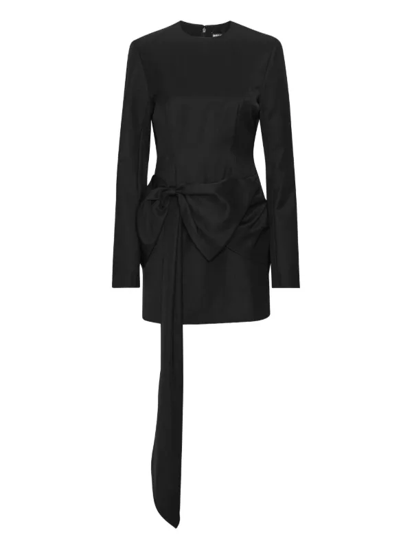 long sleeve black dress with cut out Georgia Black Ruched Side Cut Out Long Sleeve Mini Dress