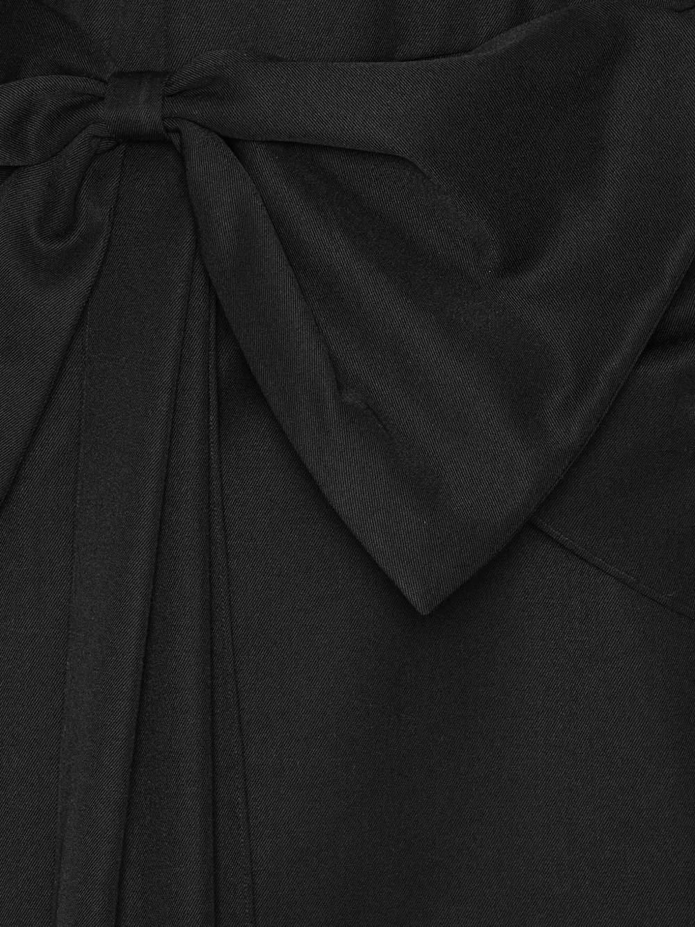 ROTATE BIRGER CHRISTENSEN Mini-jurk met lange mouwen en strik Zwart