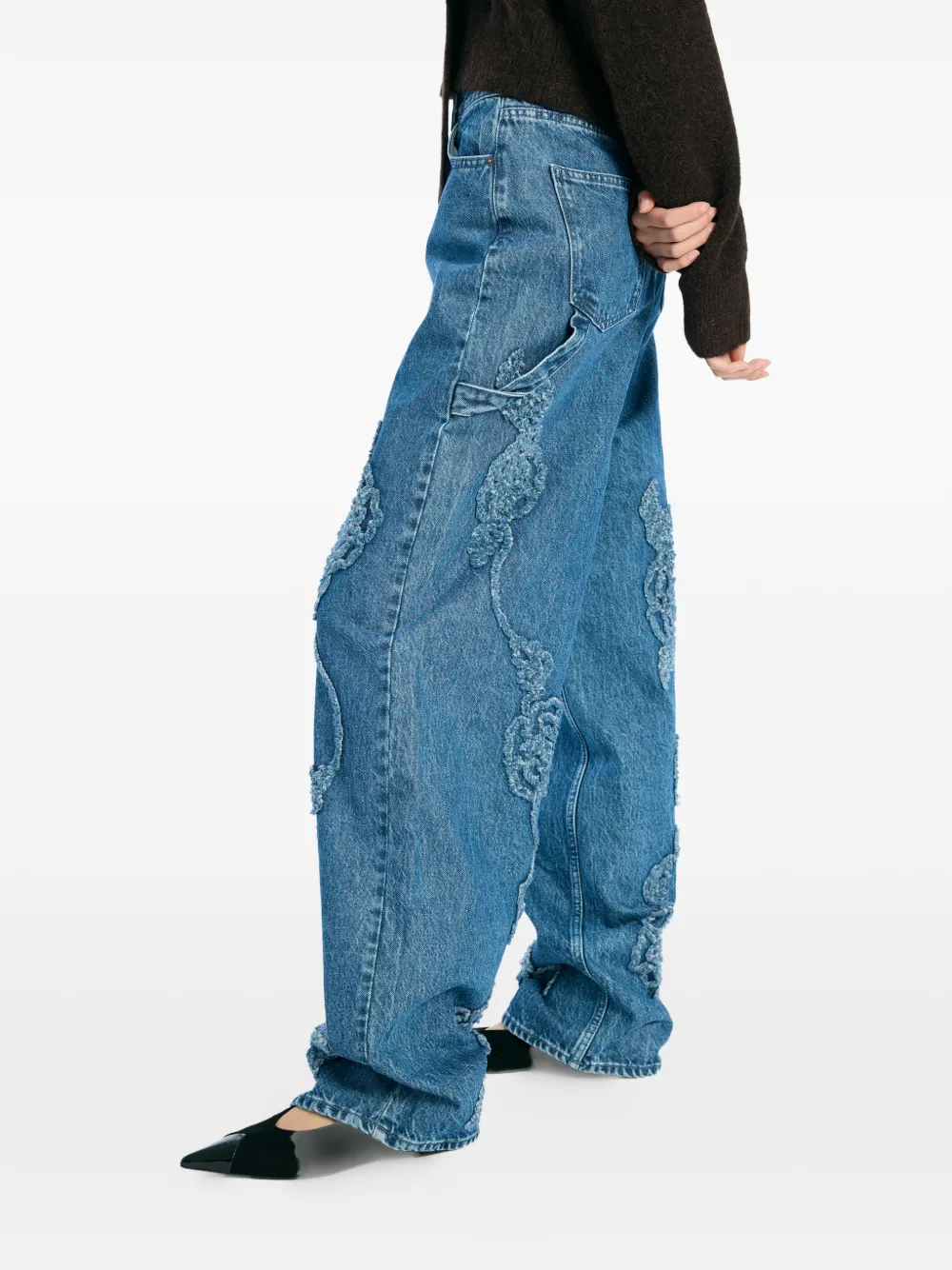 ROTATE BIRGER CHRISTENSEN Boyfriend jeans met bloemenprint Blauw