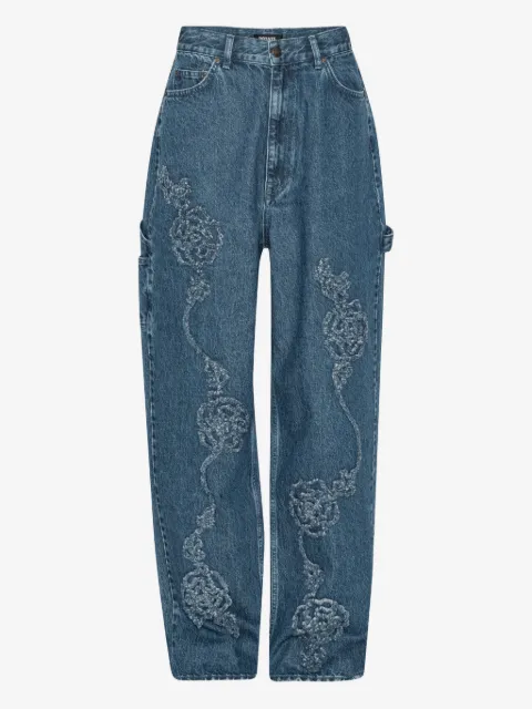 ROTATE BIRGER CHRISTENSEN floral denim boyfriend jeans