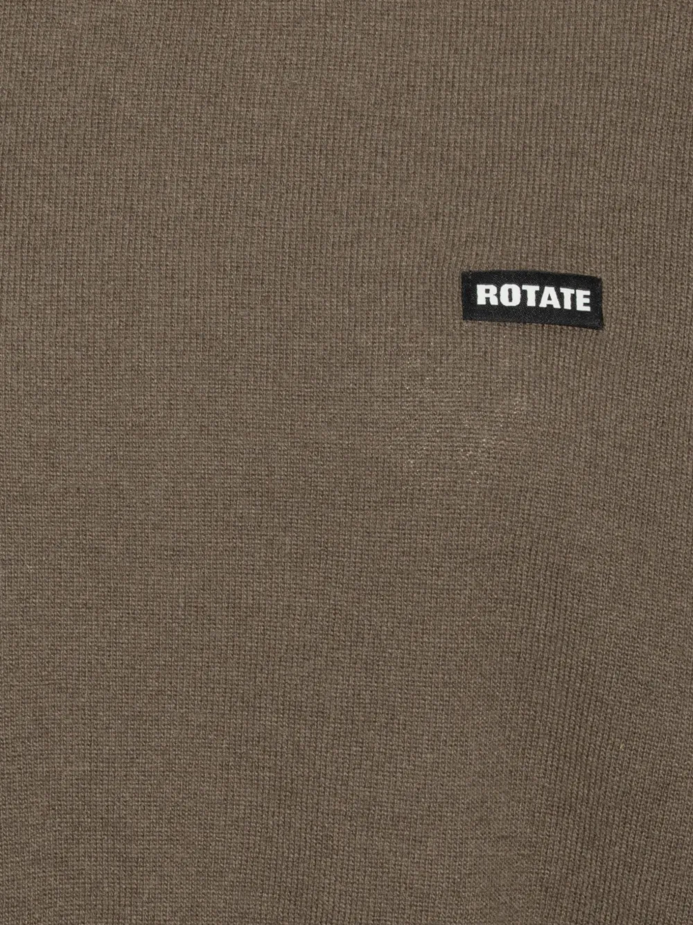  Rotate Birger Christensen Crew-neck Logo-patch Sweater - Brown 