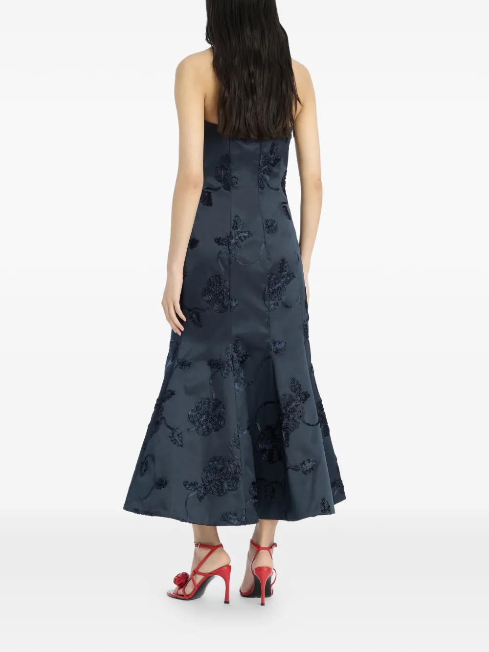 ROTATE BIRGER CHRISTENSEN 3D Flower midi-jurk Blauw