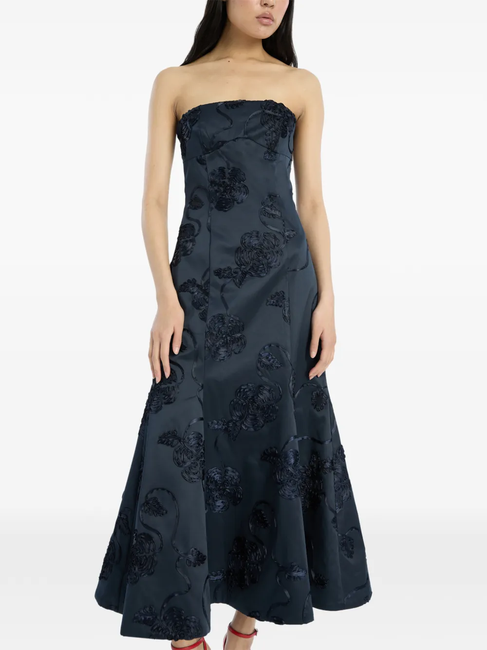ROTATE BIRGER CHRISTENSEN 3D Flower midi-jurk Blauw