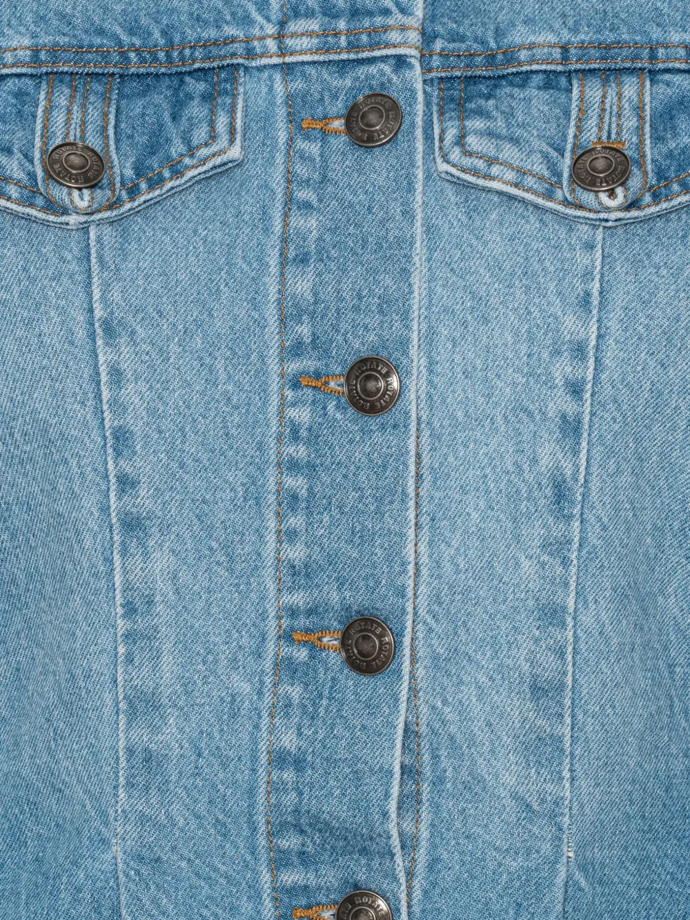 Rotate Birger Christensen Flared Denim Top In Blue