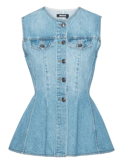 ROTATE BIRGER CHRISTENSEN flared denim top