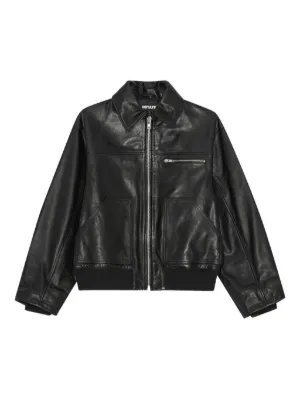 Patrizia Pepe zip-up Leather Jacket | Black | FARFETCH JO