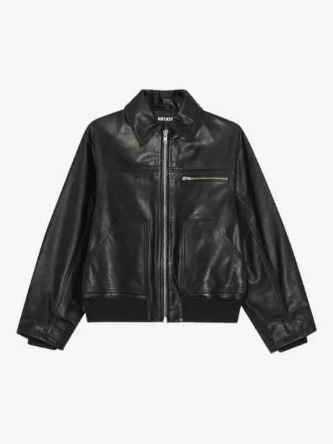 ROTATE BIRGER CHRISTENSEN zip leather bomber jacket