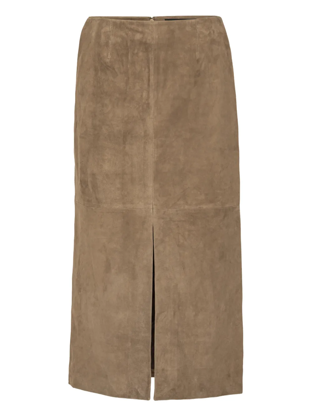 ROTATE BIRGER CHRISTENSEN slit suede midi skirt - Marrone