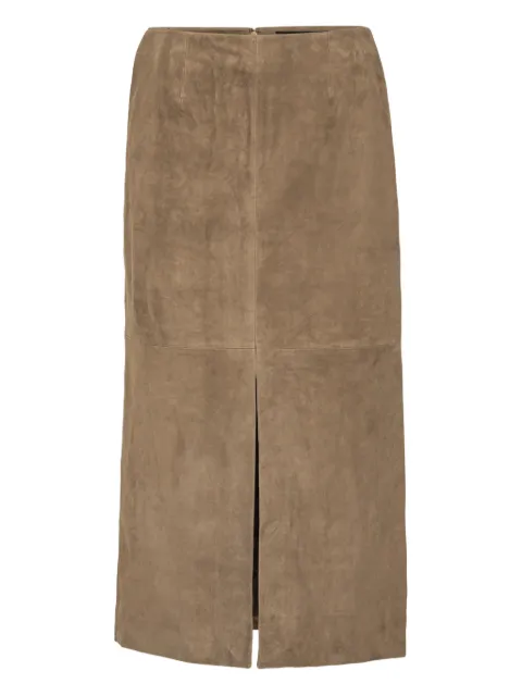 ROTATE BIRGER CHRISTENSEN slit suede midi skirt
