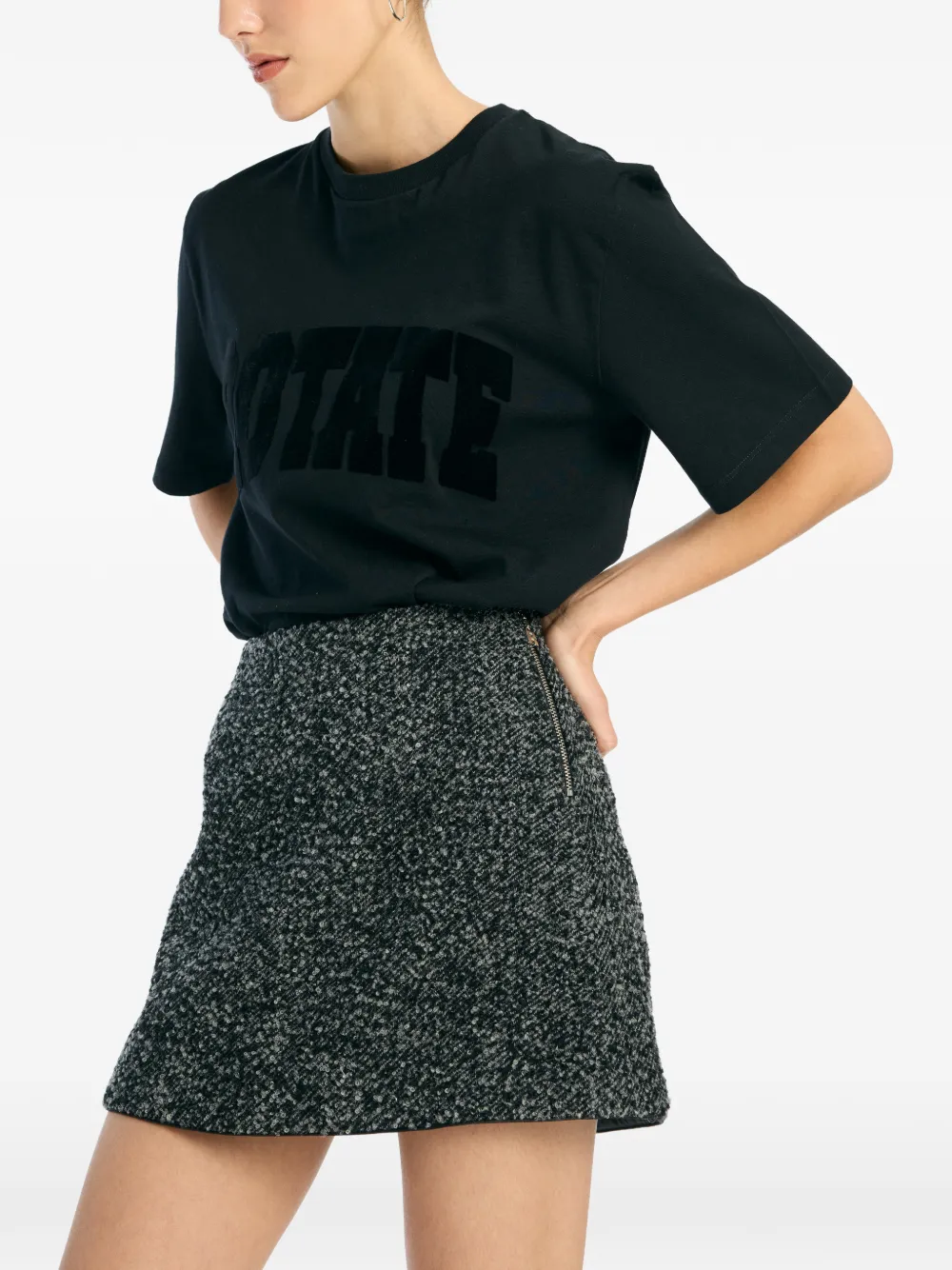 Rotate Birger Christensen Oversized Cotton T-shirt In Black