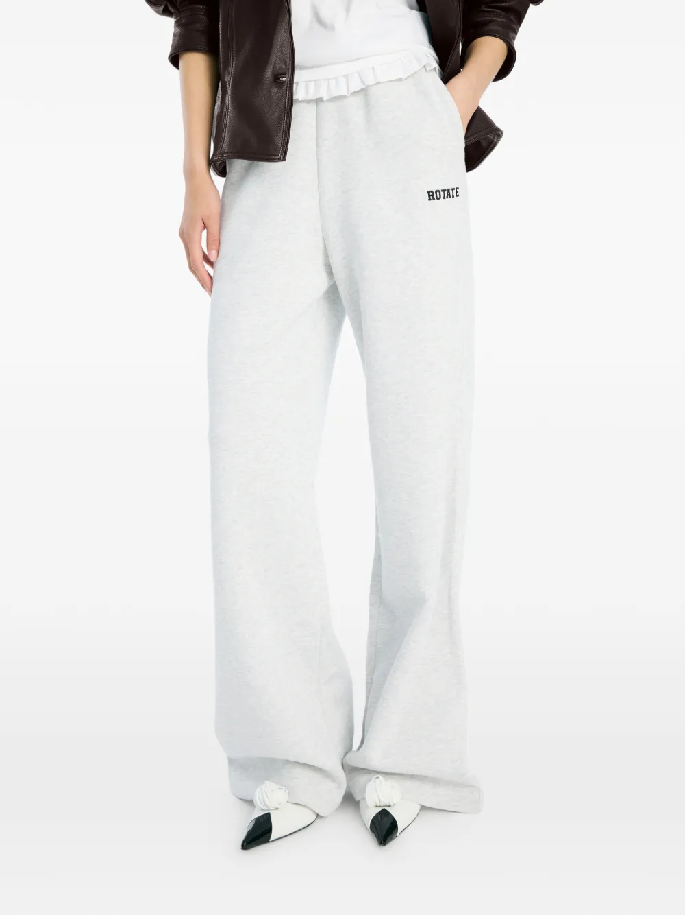 Rotate Birger Christensen Logo-embroidered Track Pants In White