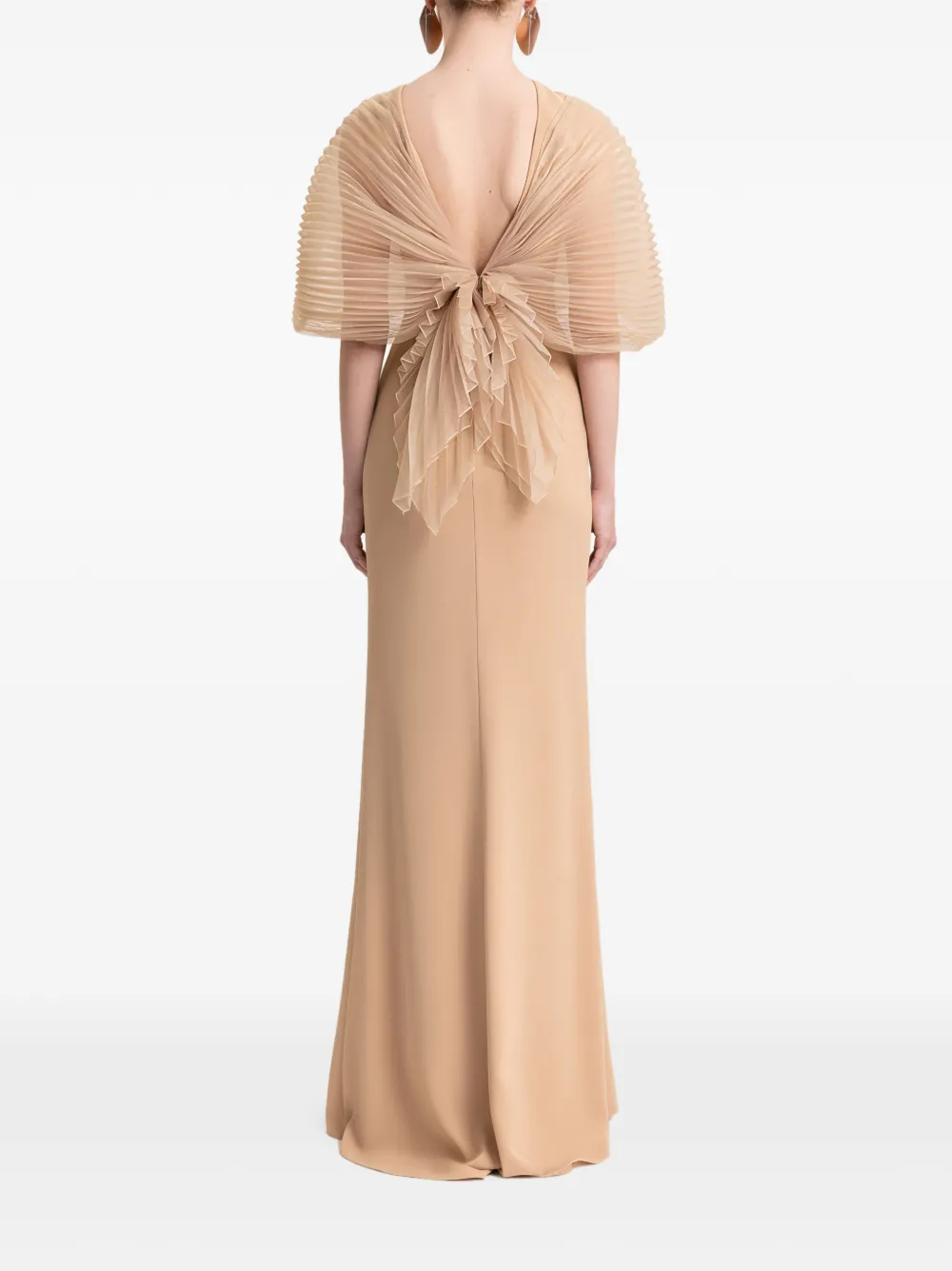 Gemy Maalouf Maxi-jurk met strikdetail Beige
