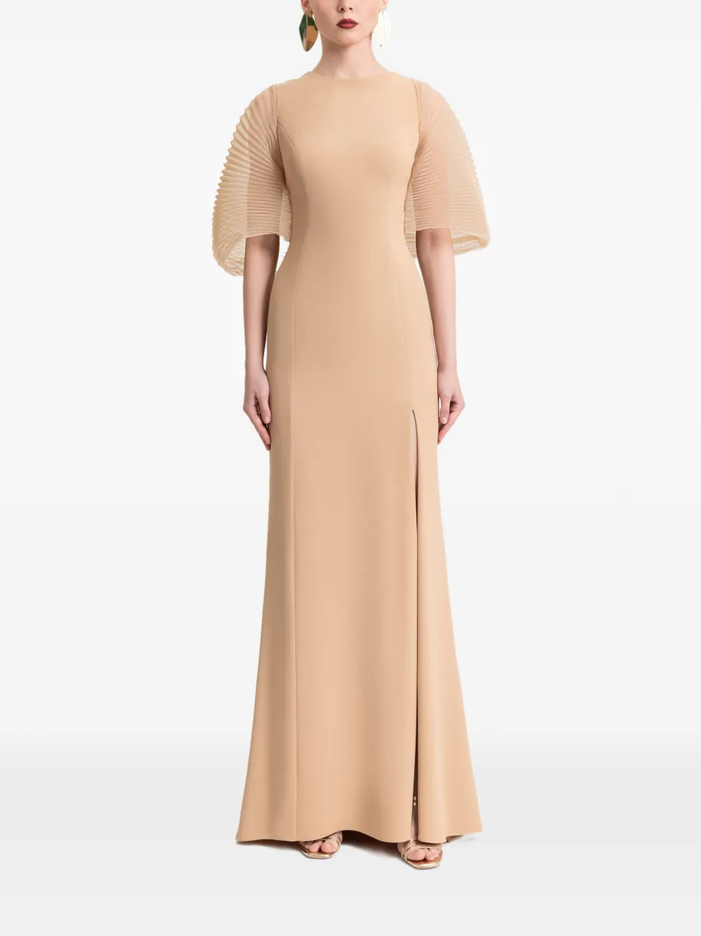 Gemy Maalouf Maxi-jurk met strikdetail Beige