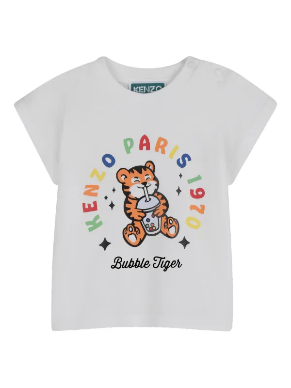 Kenzo Kids Bubble Tiger Short Set | White | FARFETCH