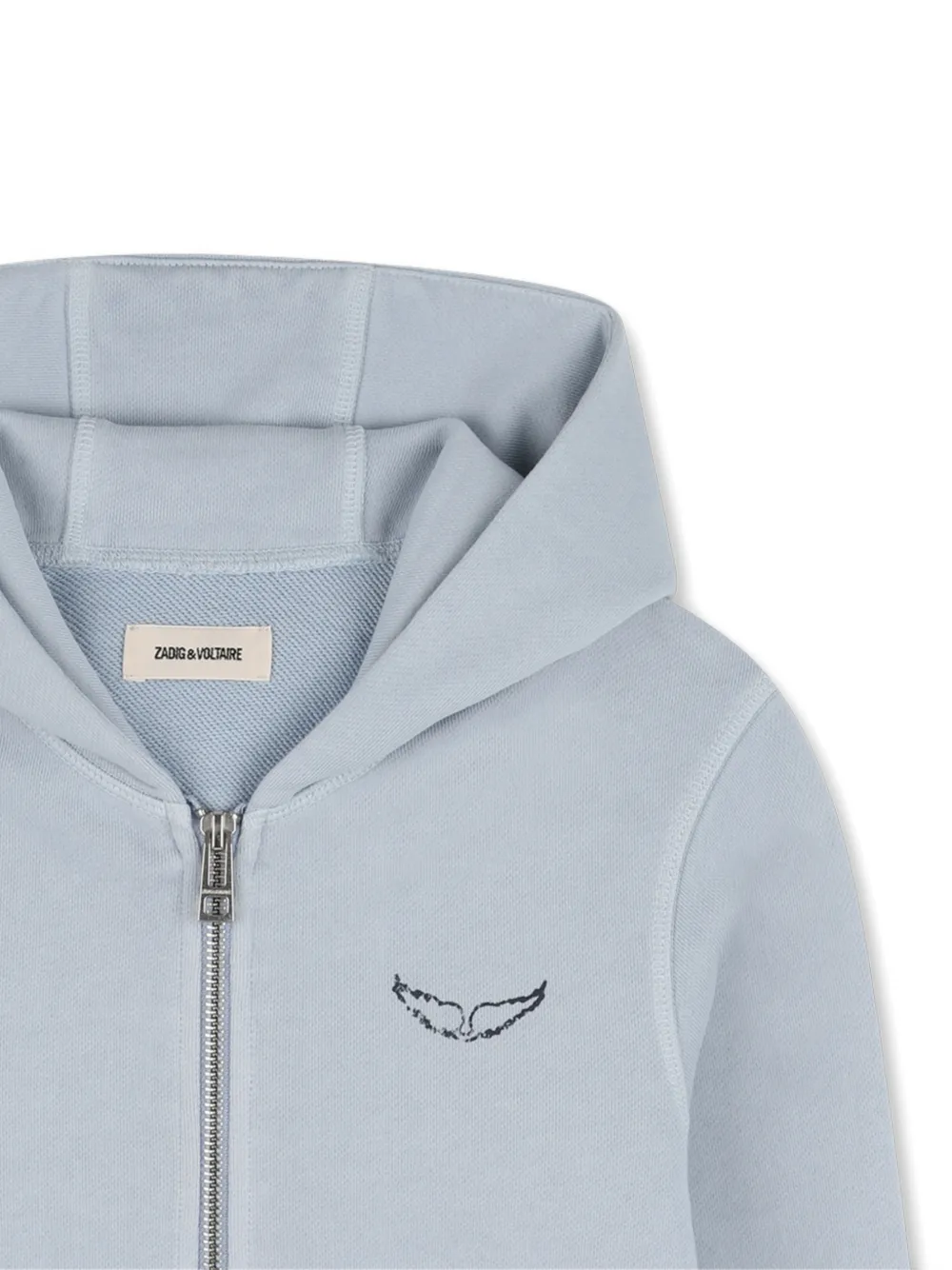 Zadig & Voltaire Kids Hoodie met rits Blauw