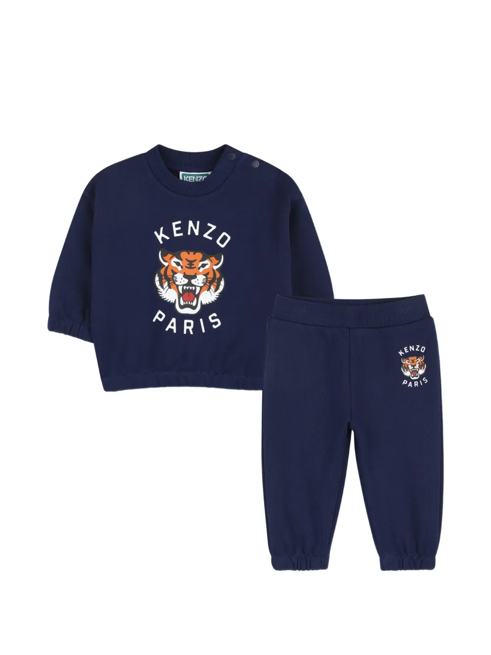 Kenzo Kids Tuta sportiva con stampa grafica - Blu