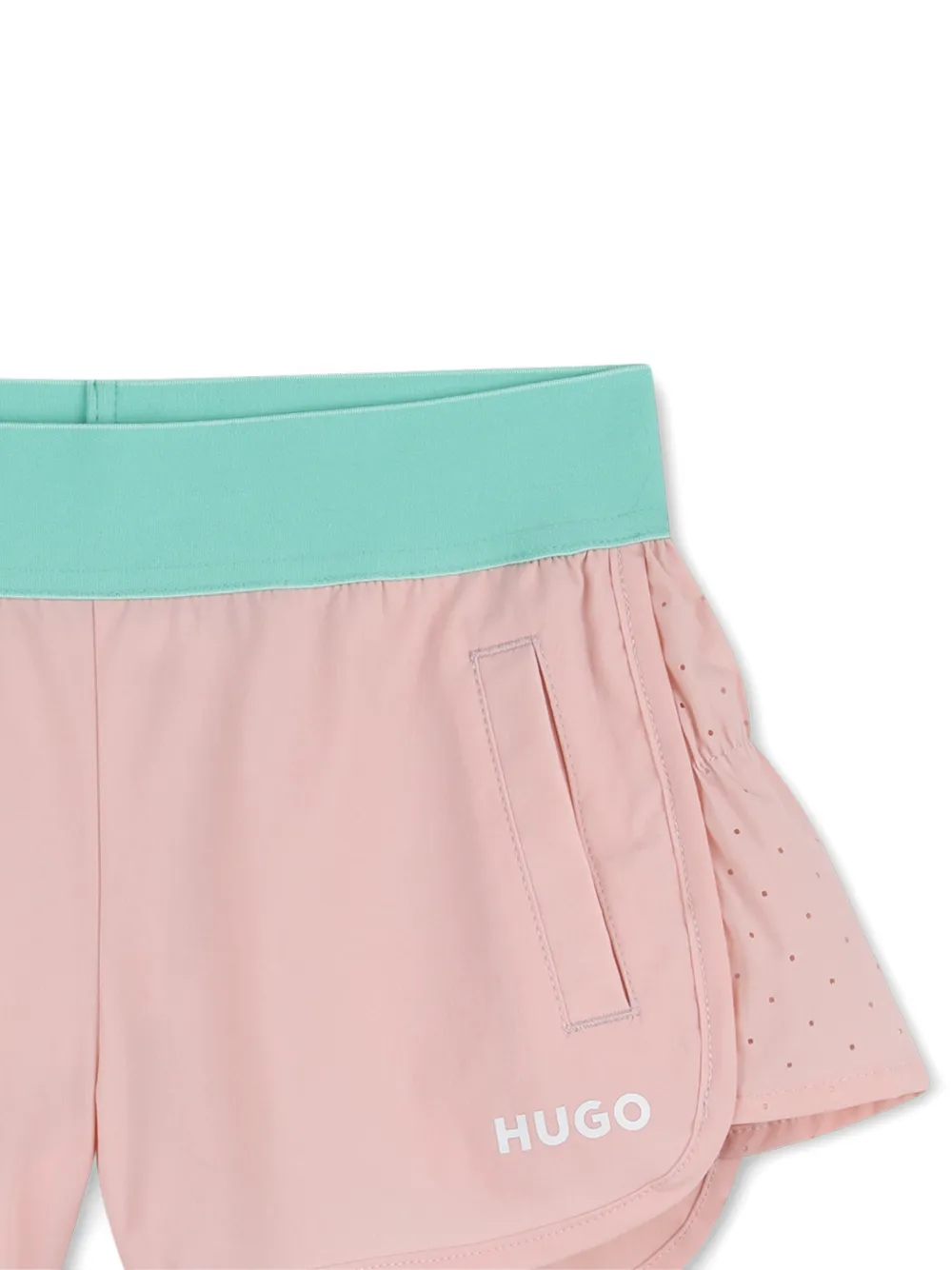 Hugo Kids Perforated Shorts - Pink 