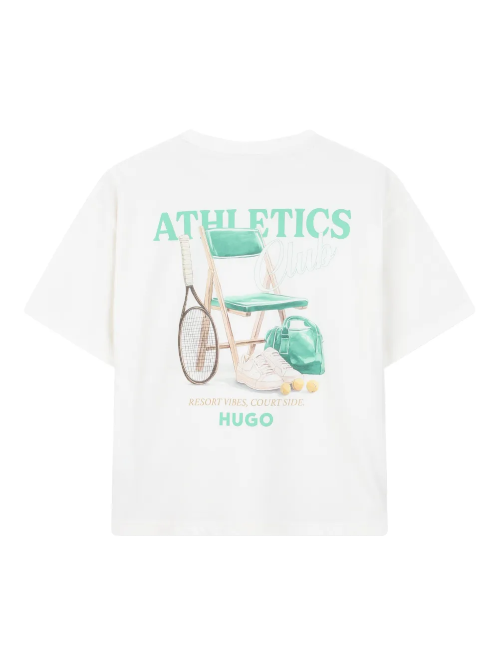  Hugo Kids Printed Short-sleeve T-shirt - White 