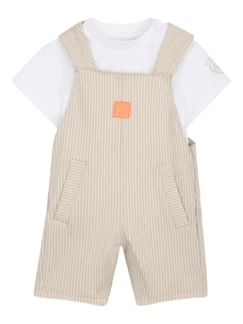 Timberland Kids striped-pattern dungaree set