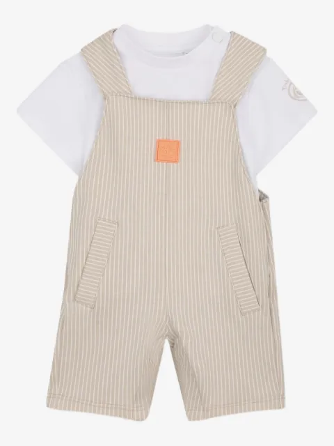 Timberland Kids striped-pattern dungaree set