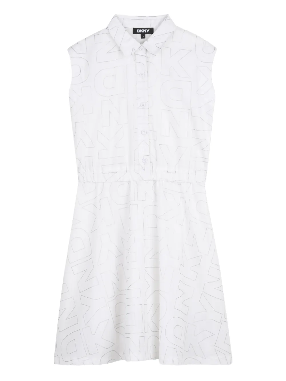 Dkny Kids collared logo-print dress - Bianco