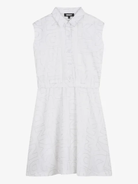 Dkny Kids collared logo-print dress