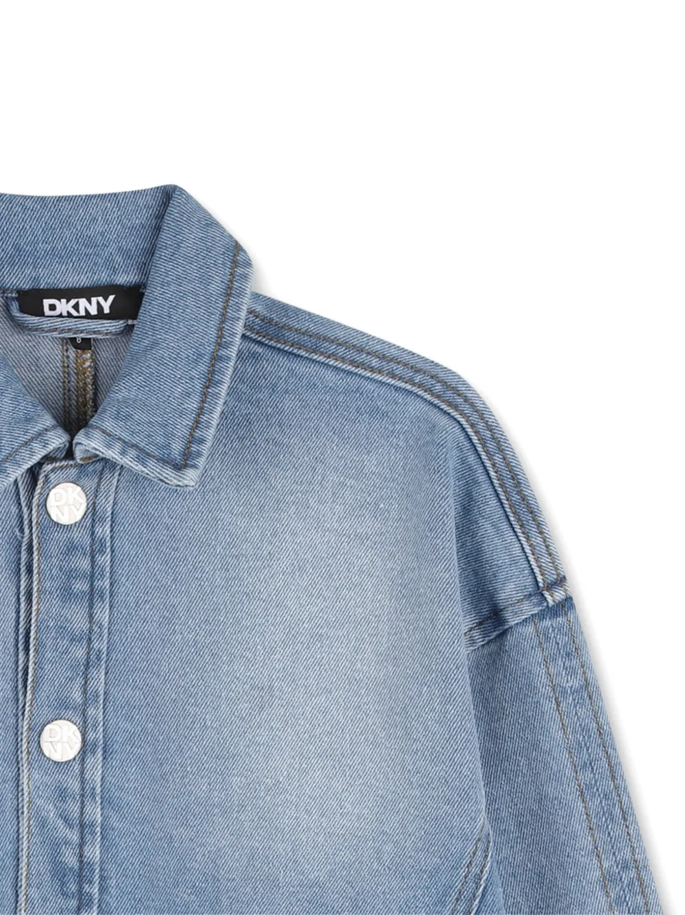  Dkny Kids Collared Denim Jacket - Blue 