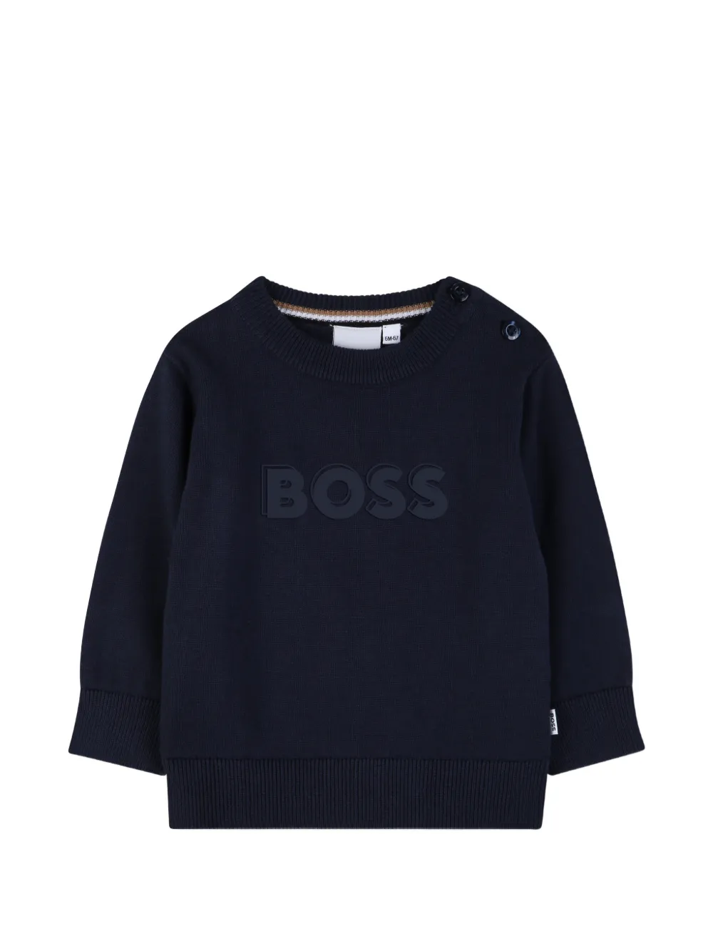 BOSS Kidswear Felpa girocollo con logo - Blu