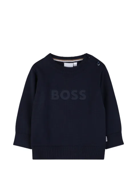 BOSS Kidswear sudadera con cuello redondo y logo
