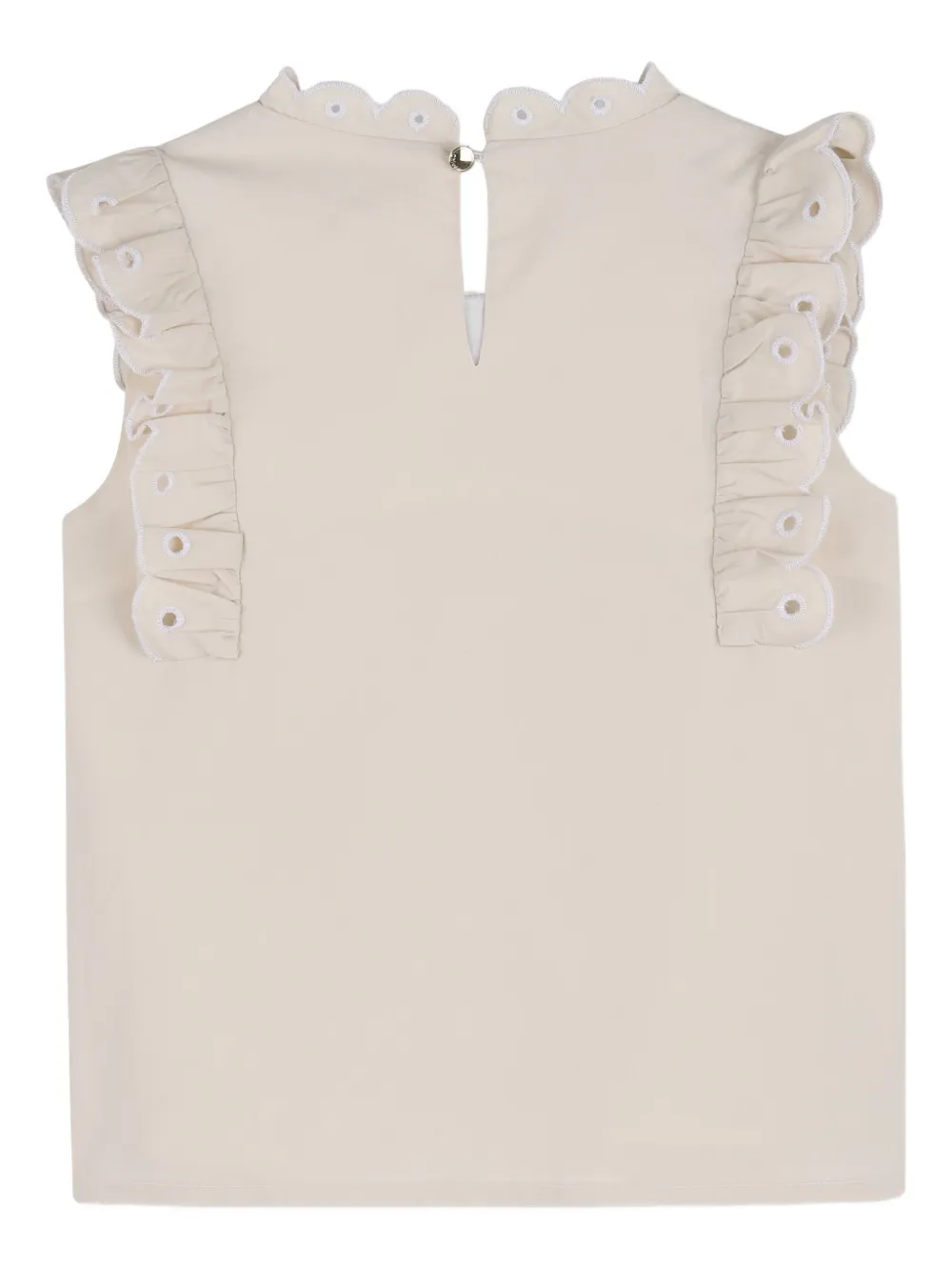 Chloé Kids Top met borduurwerk en ruches Beige