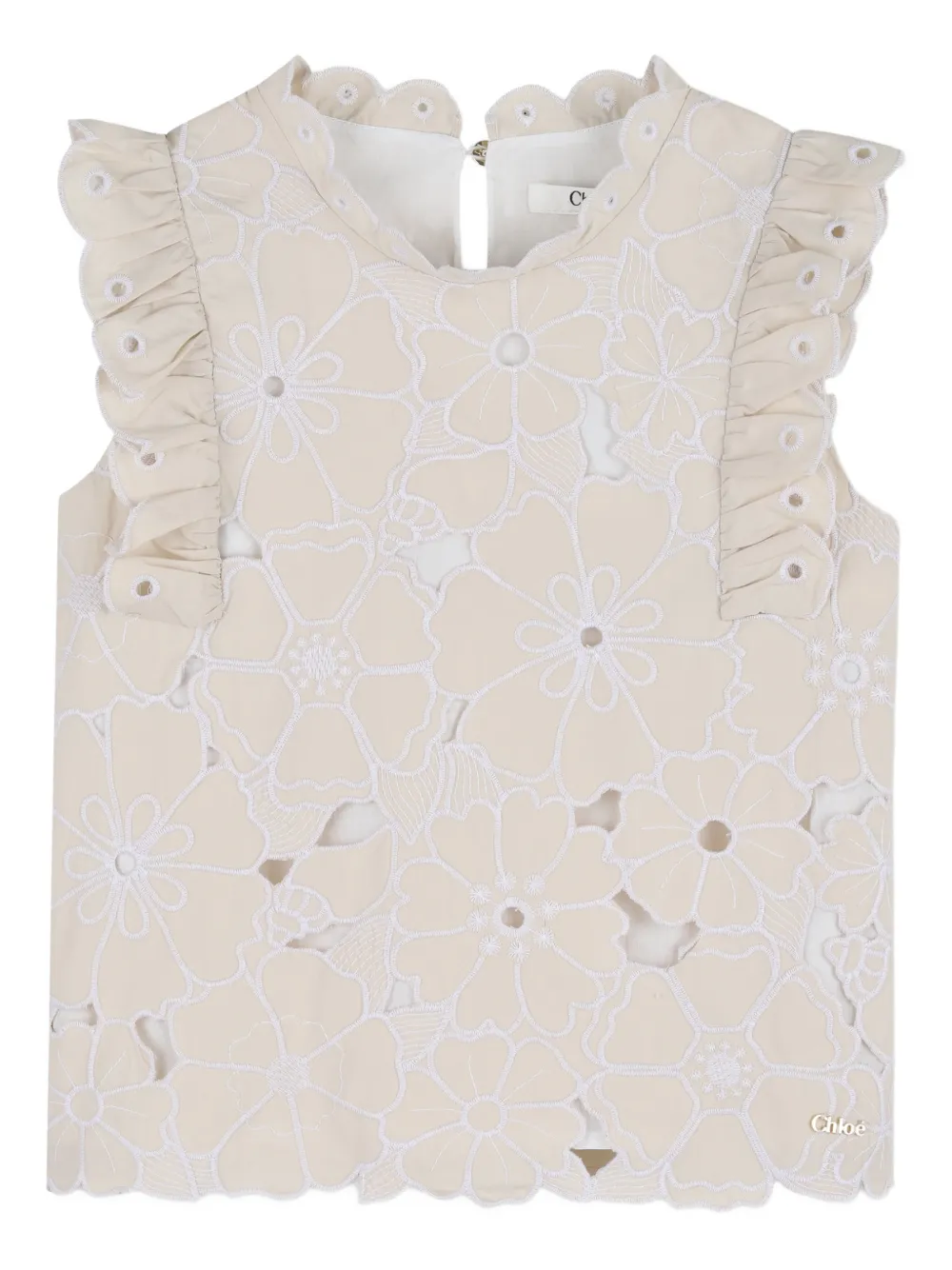 Chloé Kids Top con ricamo - Toni neutri