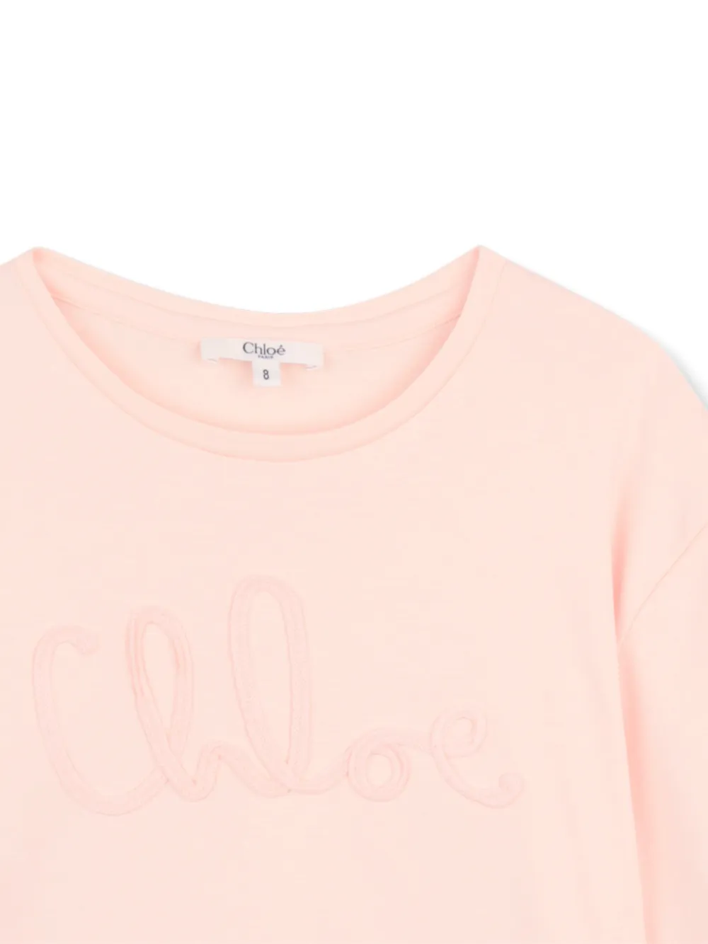  Chloé Kids Logo Print T-shirt - Pink 