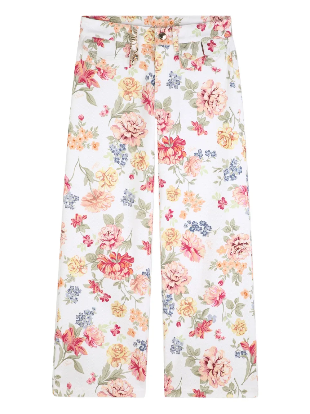 Chloé Kids Pantaloni a fiori - Bianco