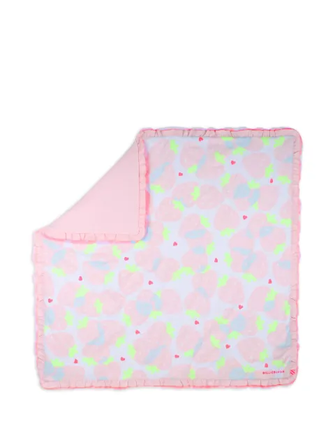 Billieblush strawberry-print ruffled blanket