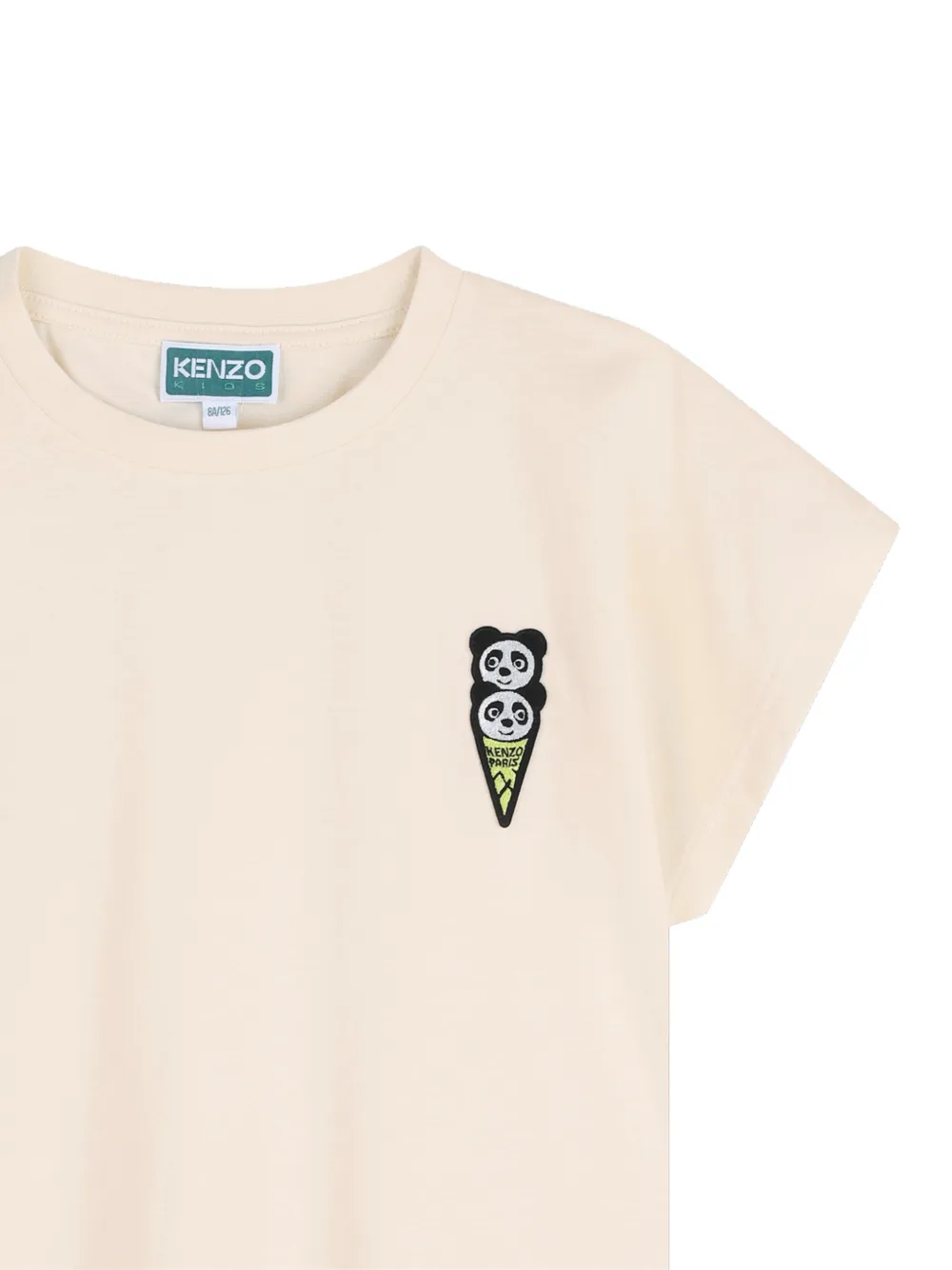 Kenzo Kids T-shirt met borduurwerk en print Beige