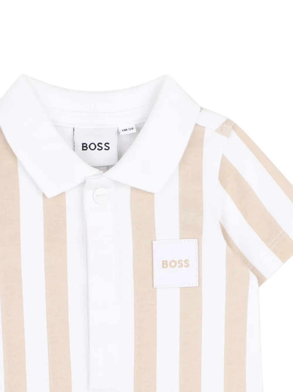 BOSS Kidswear Gestreept badpak met kraag Wit