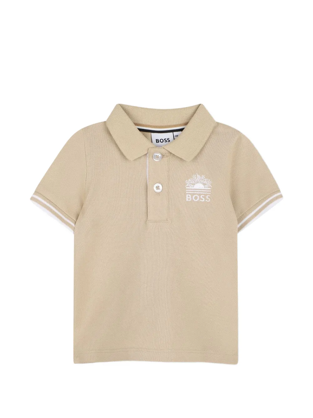 BOSS Kidswear Gestreept poloshirt en shorts set Beige
